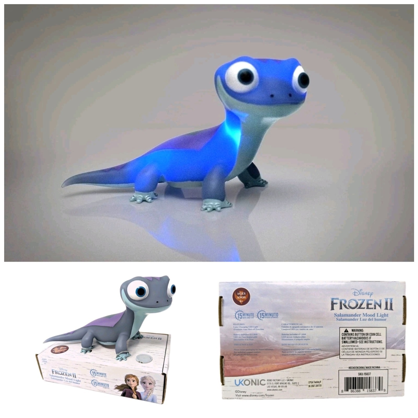Disney Frozen 2 Bruni Salamander Color Changing LED Mood Light NEW