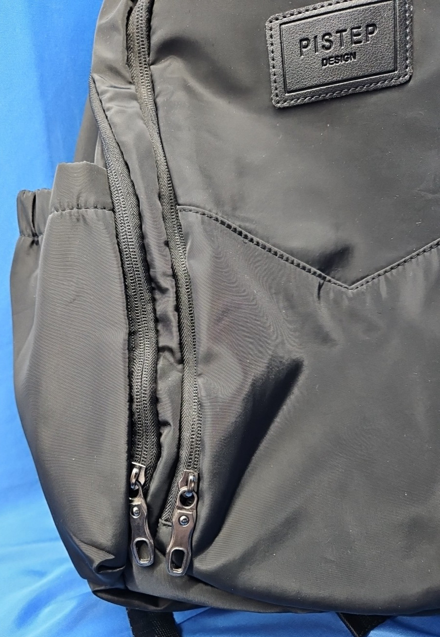 Pistep Design Black Computer Backpack Many Pockets Adjustable