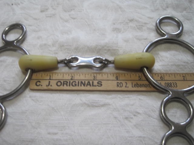 Happy Mouth Rubber 4- Ring Elevator French Link Snaffle 5''Horse Bit