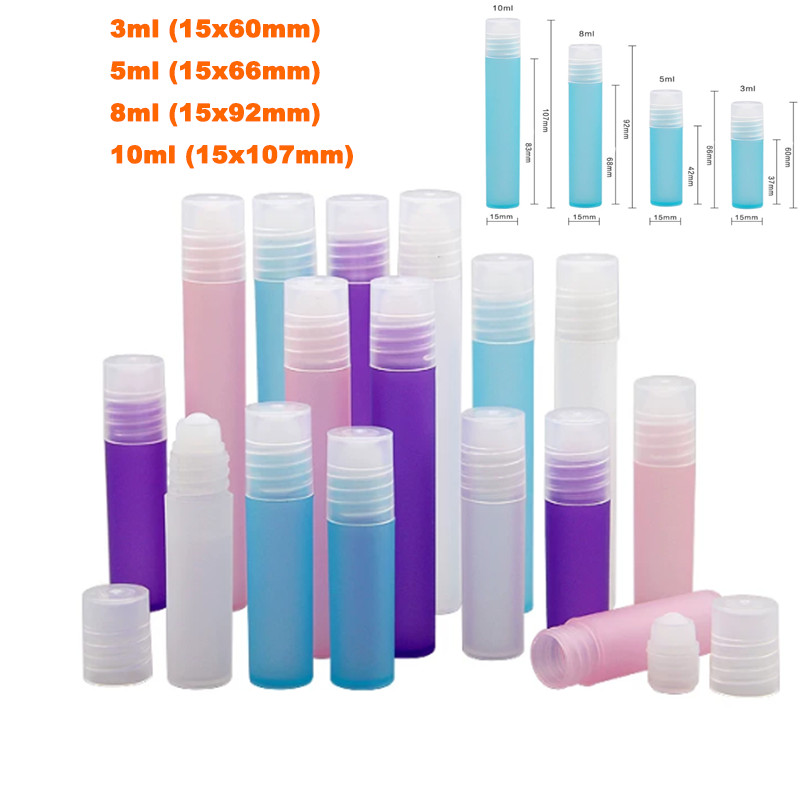 3ml 5ml 8ml 10ml Plastic Roller Bottles Empty Cosmetic Essential Oil Vial