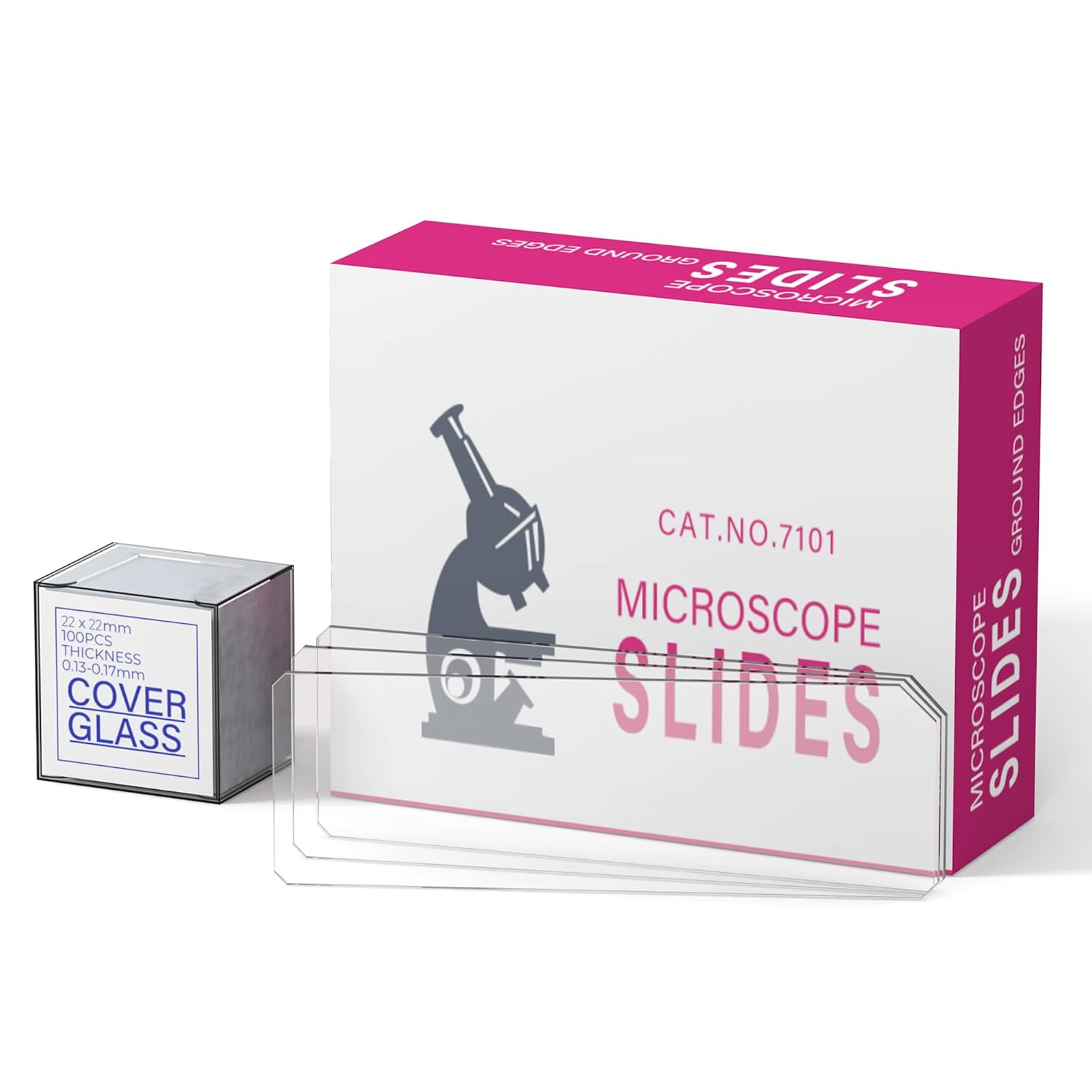 Rounded Edge Microscope Slides Kit, 50 Pcs Pre-Cleaned Blank Microscope Slides a