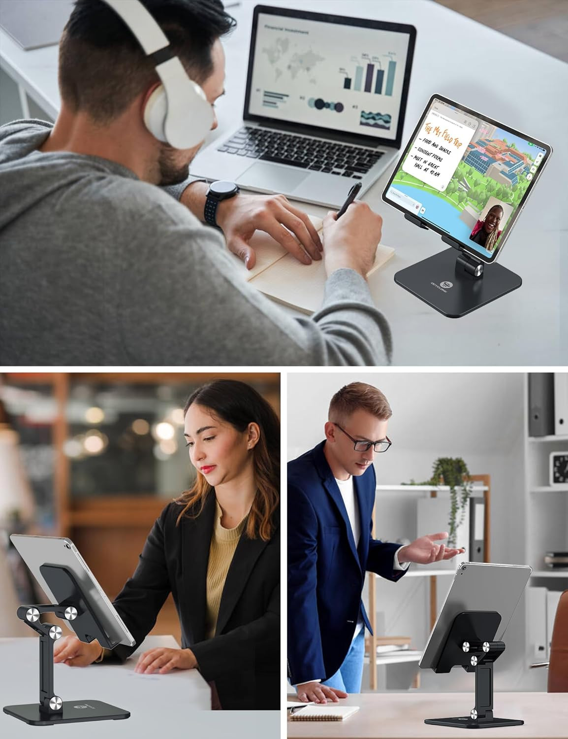 Ipad Stand for Desk - Adjustable Foldable Tablet Stand Holder for Ipad Accessori
