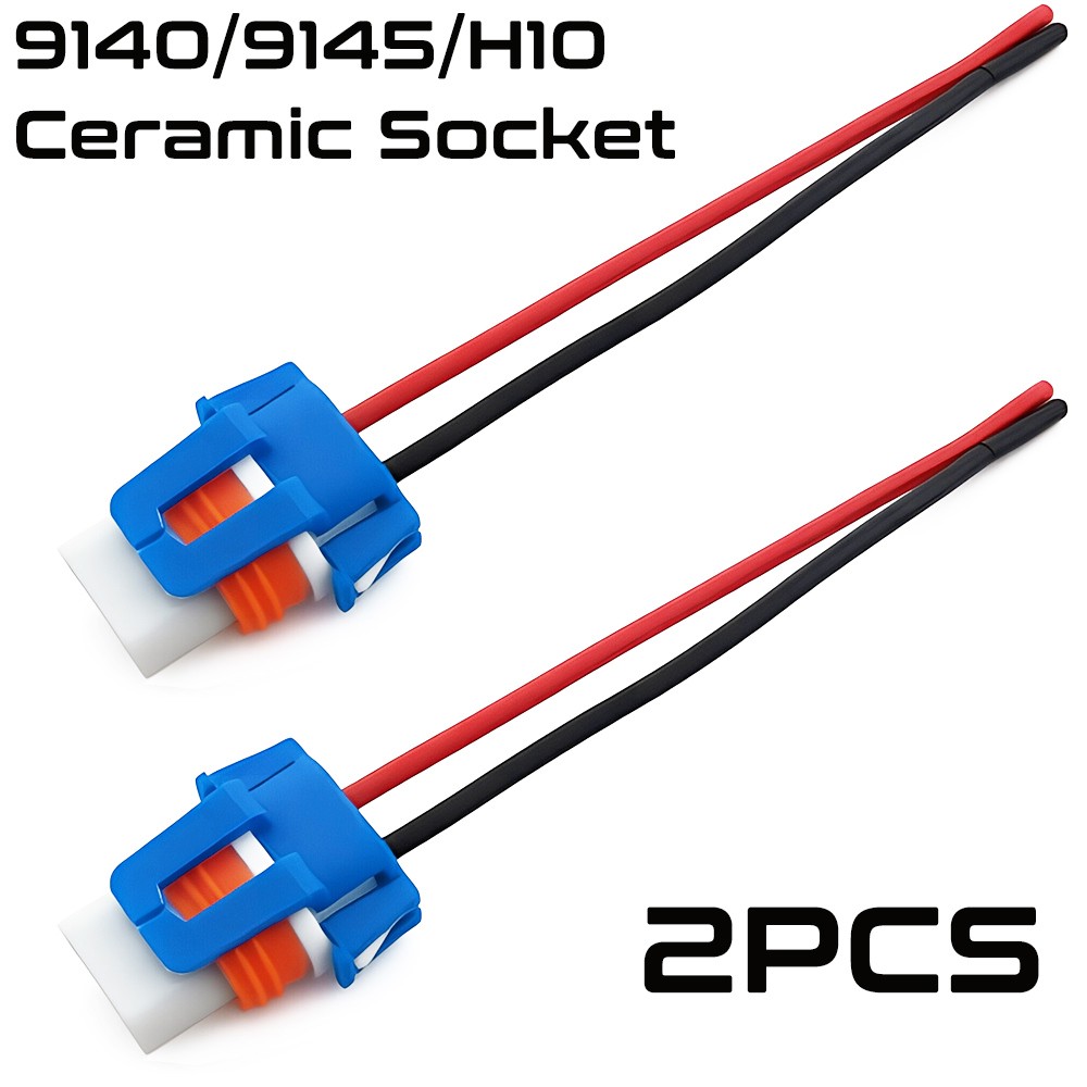 2x H10 9145 9140 Ceramic Socket Fog Light Holder Wiring Harness Female Connector