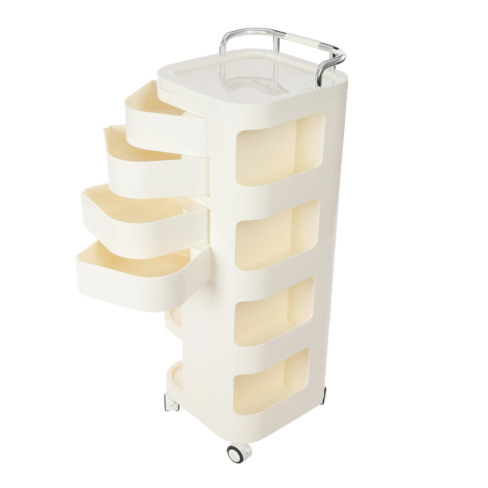 4-Tier Rolling Kitchen Trolley Rack – Versatile Storage Cart for Home & Office