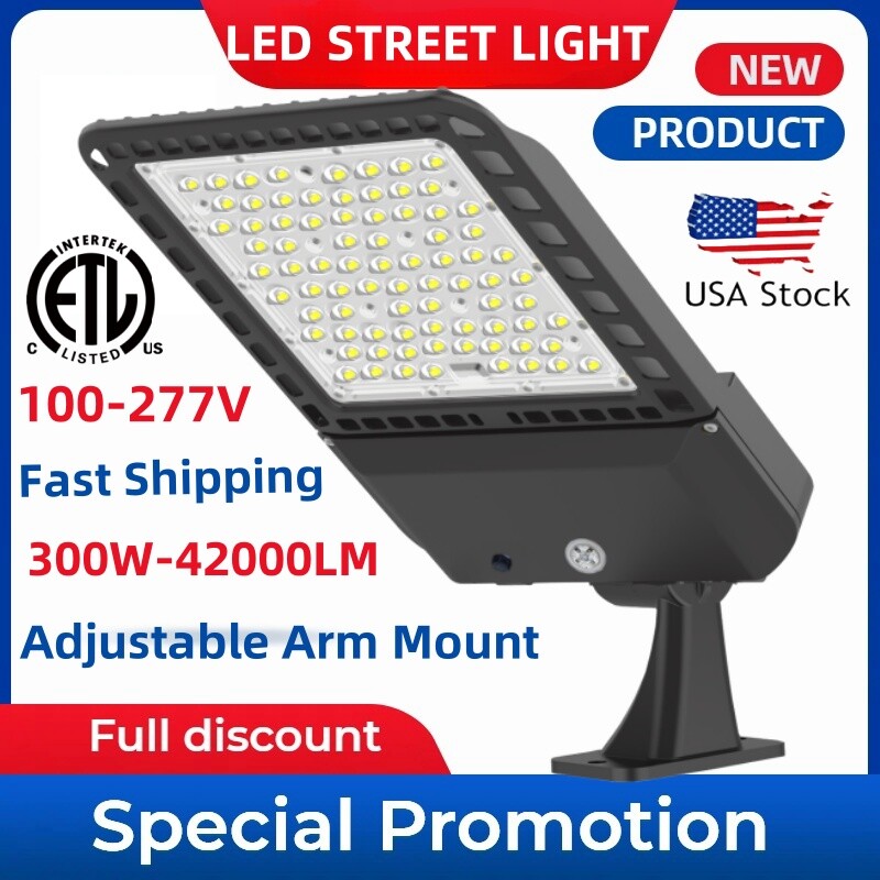LED Parking Lot Light 300W LED Shoebox Area Light Street Pole fixture 5000K IP65