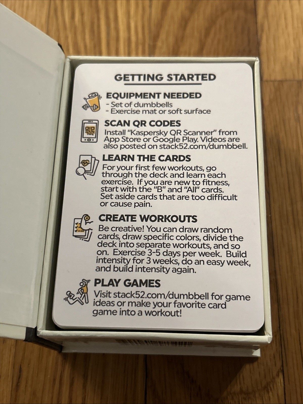 DUMBBELL STACK 52 Dumbbell Exercise Workout Card Game - MEGA Pack plus 52 extras