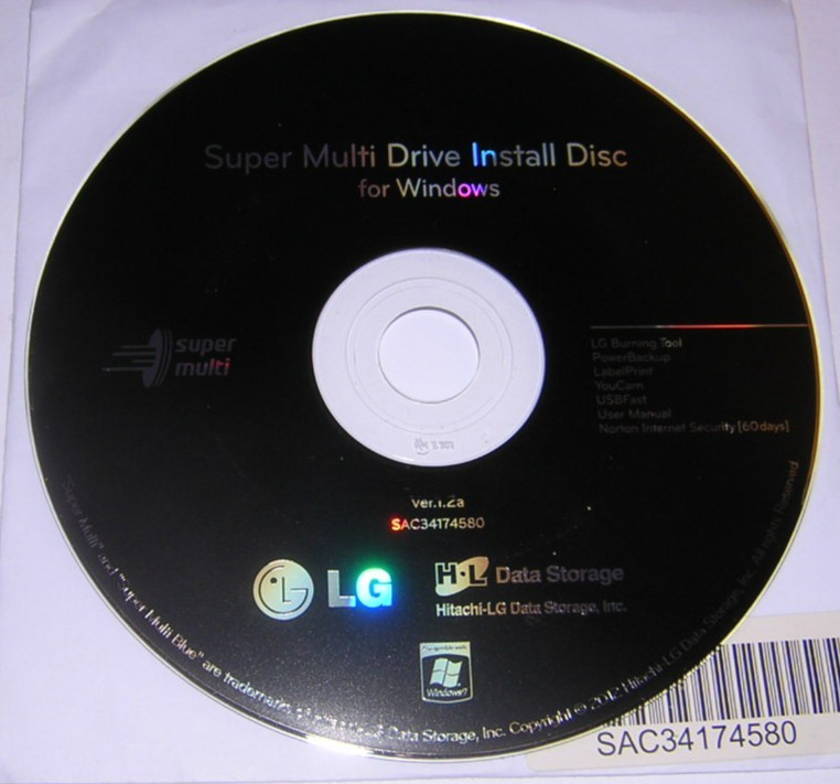 LG Super Multi Drive Software Install Disc CD-ROM for Windows (2012)
