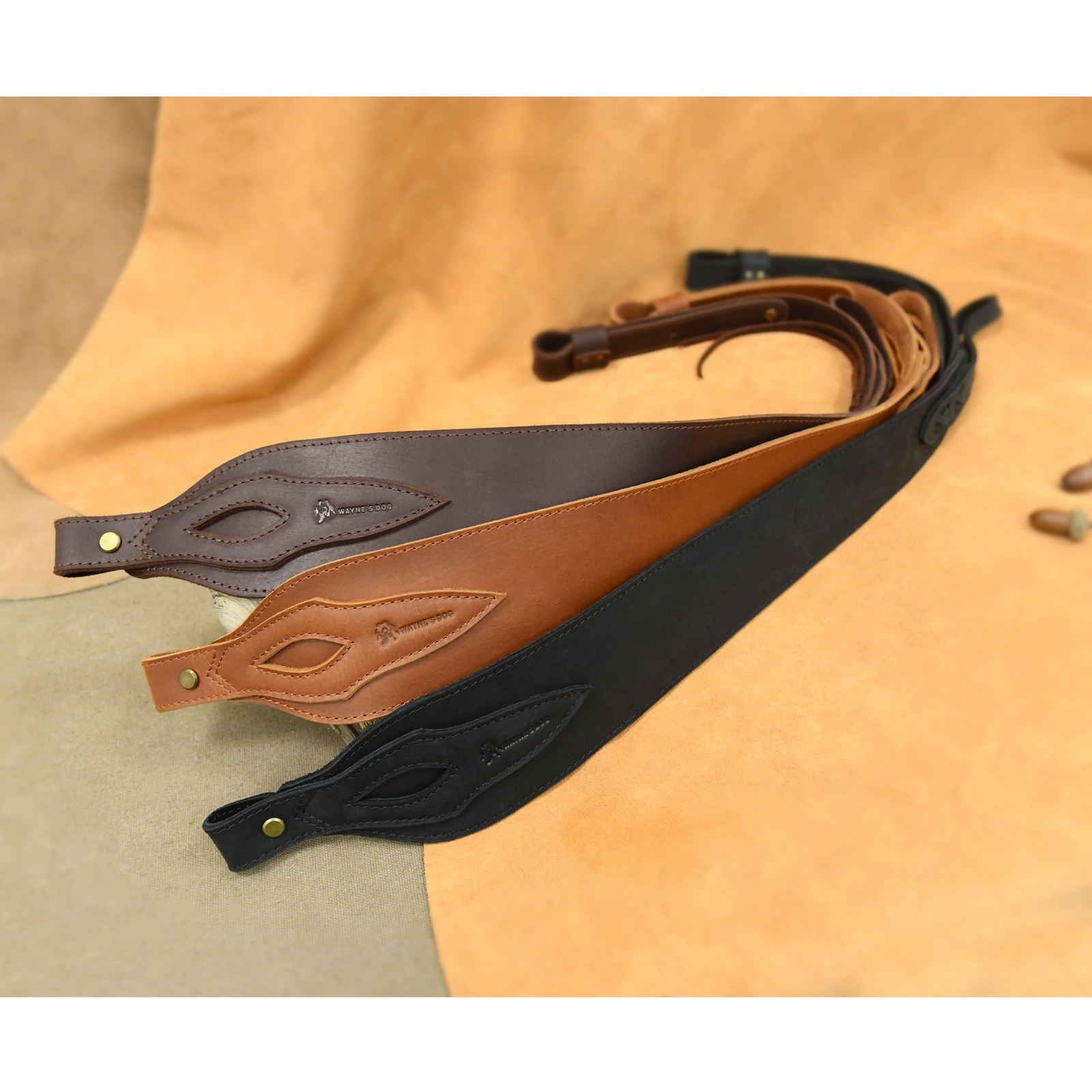 Wayne's Dog Genuine Leather Rifle Carry Sling Cowhide Shotgun Shoulder Strap