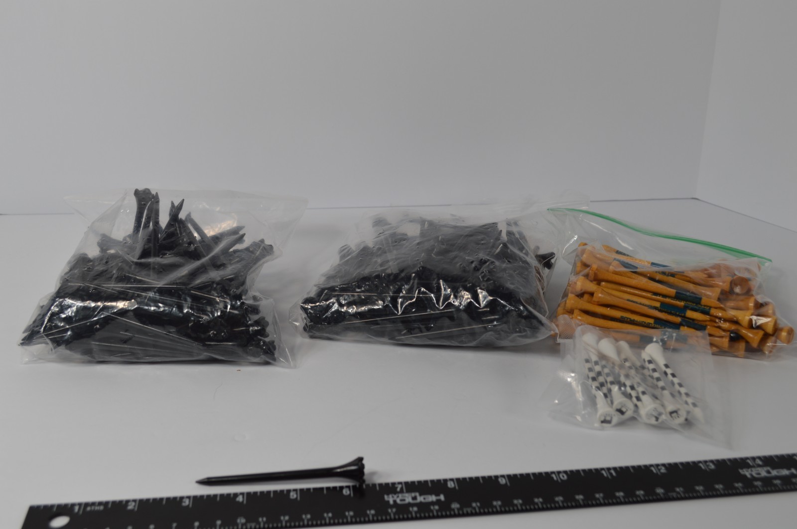 260 Golf Tees Lot Black Plastic PTS ProLength Plus Wood Dormie Network Mixed