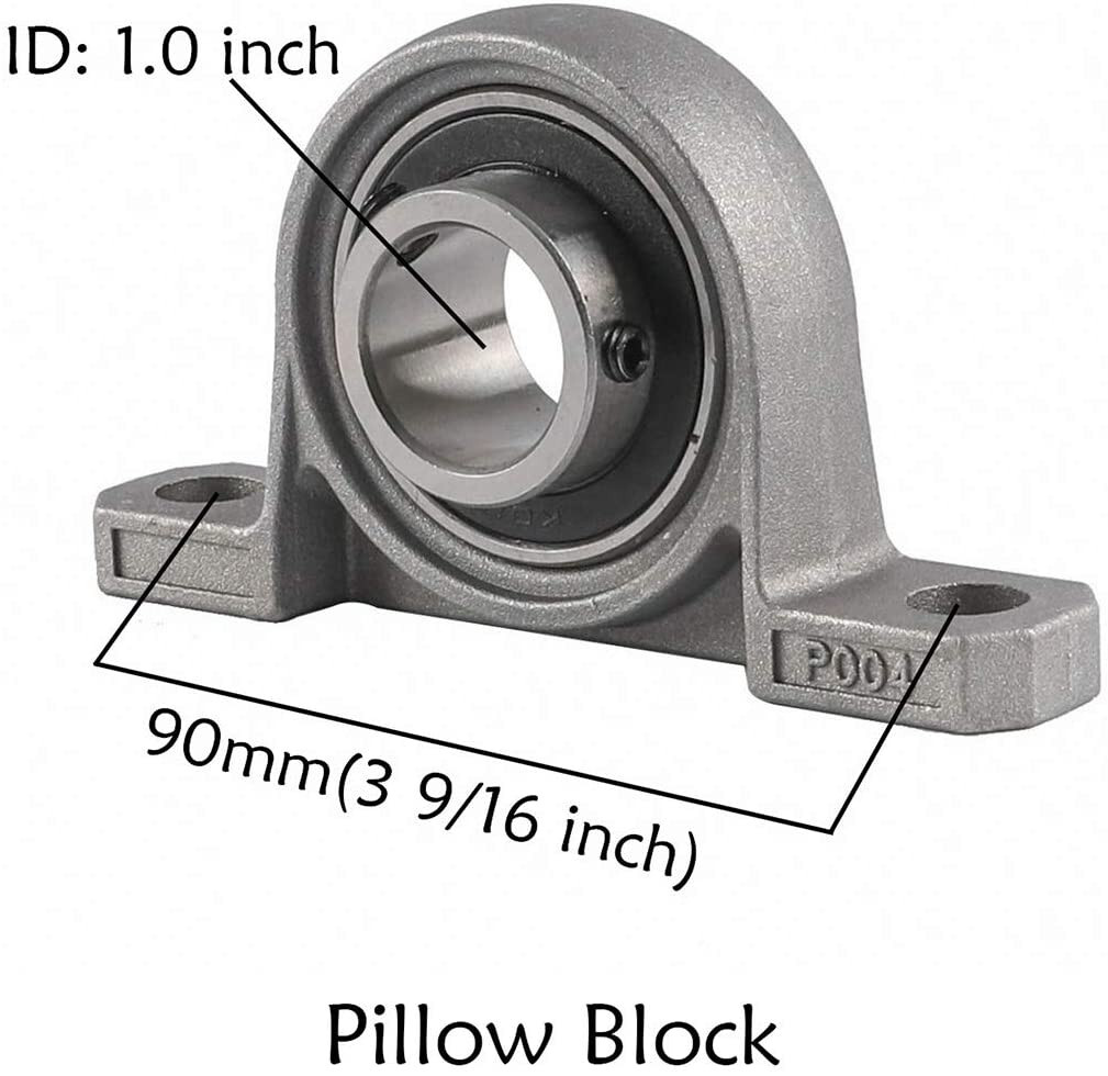 2PCS New 25mm 1" Pillow Block Bearings Bore Solid Base Housing Bearings Holder