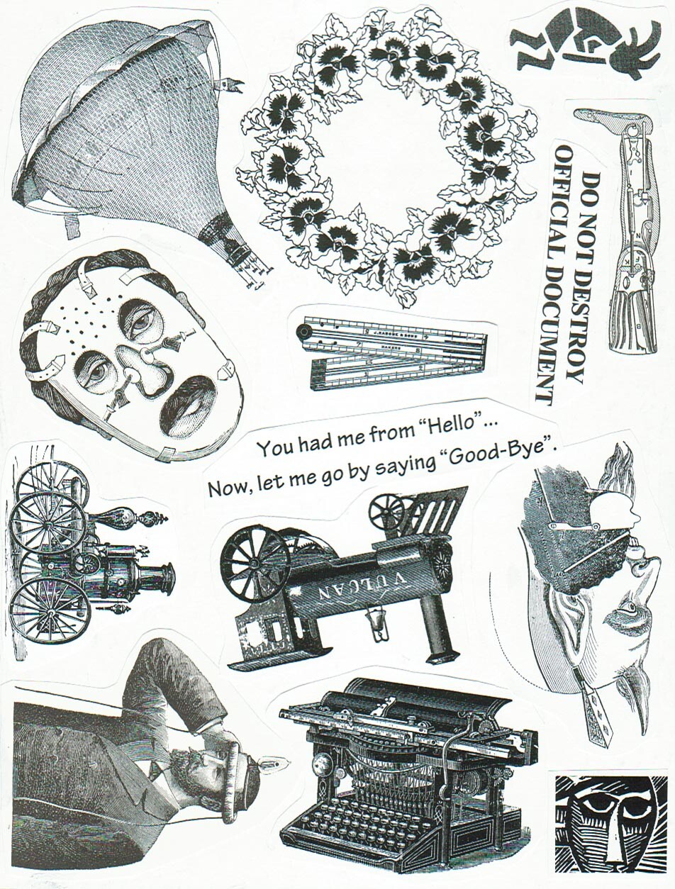 Unmounted Rubber Stamp Plate, Unmounted/Uncut Pink Rubber Stamps