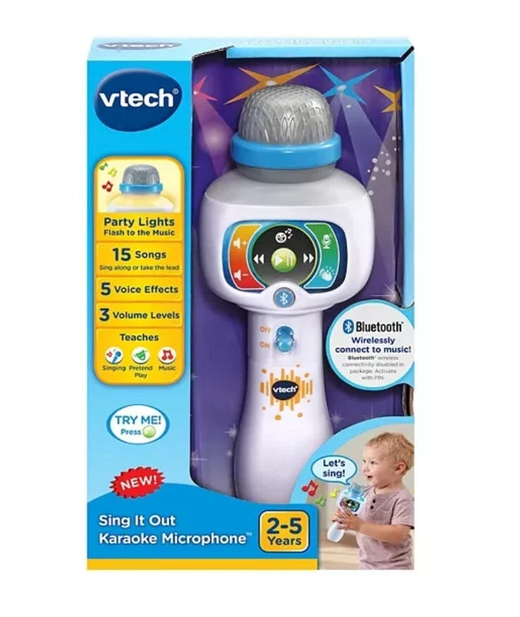 VTech Sing It Out Karaoke Bluetooth Microphone , White #5510 WORKS EUC _Joyful