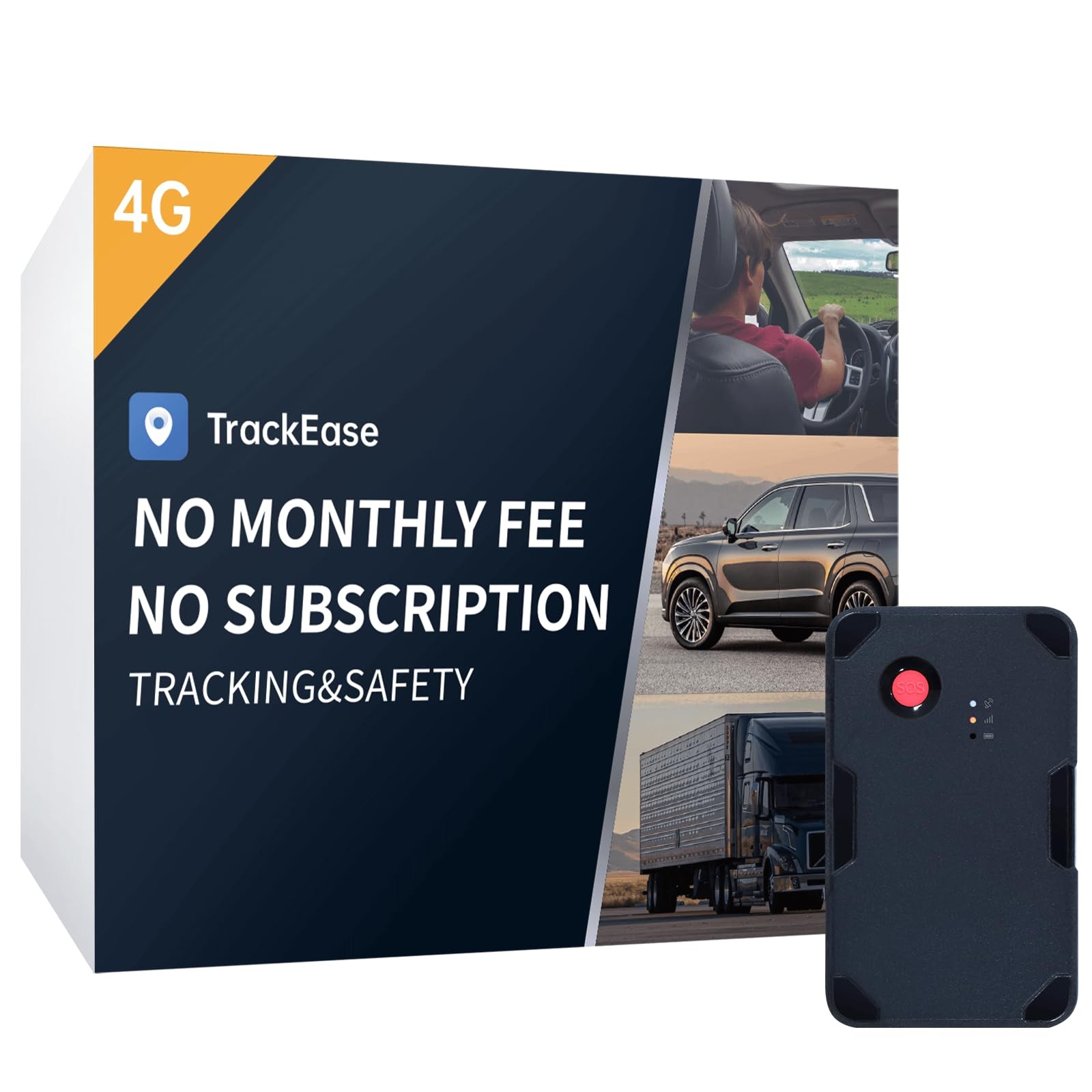 VITALGLOW GPS Tracker for Vehicles, No Monthly Fee, Subscription Black