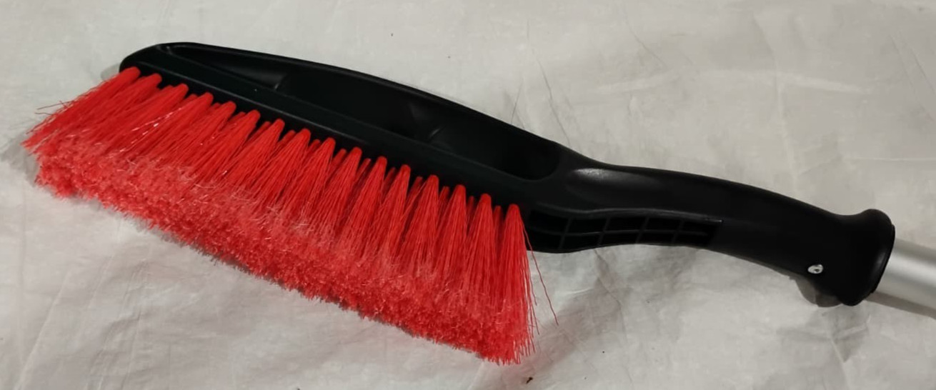Extendable Snow Brush and Ice Scraper with Red Grip Foam Handle Oskar