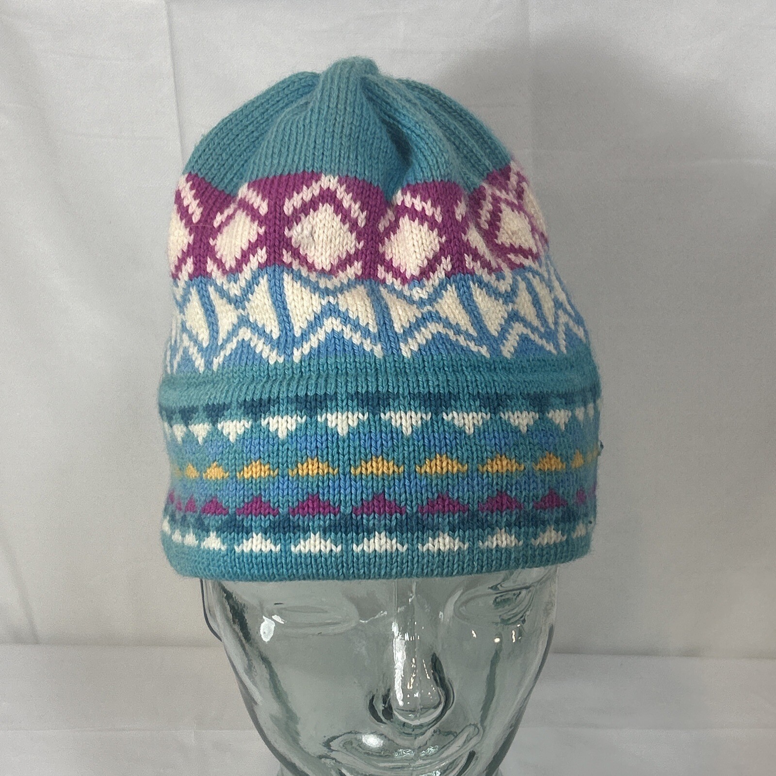 Vintage Stowe Woolens Knit Winter Hat 100% Wool Unisex Adult USA Made