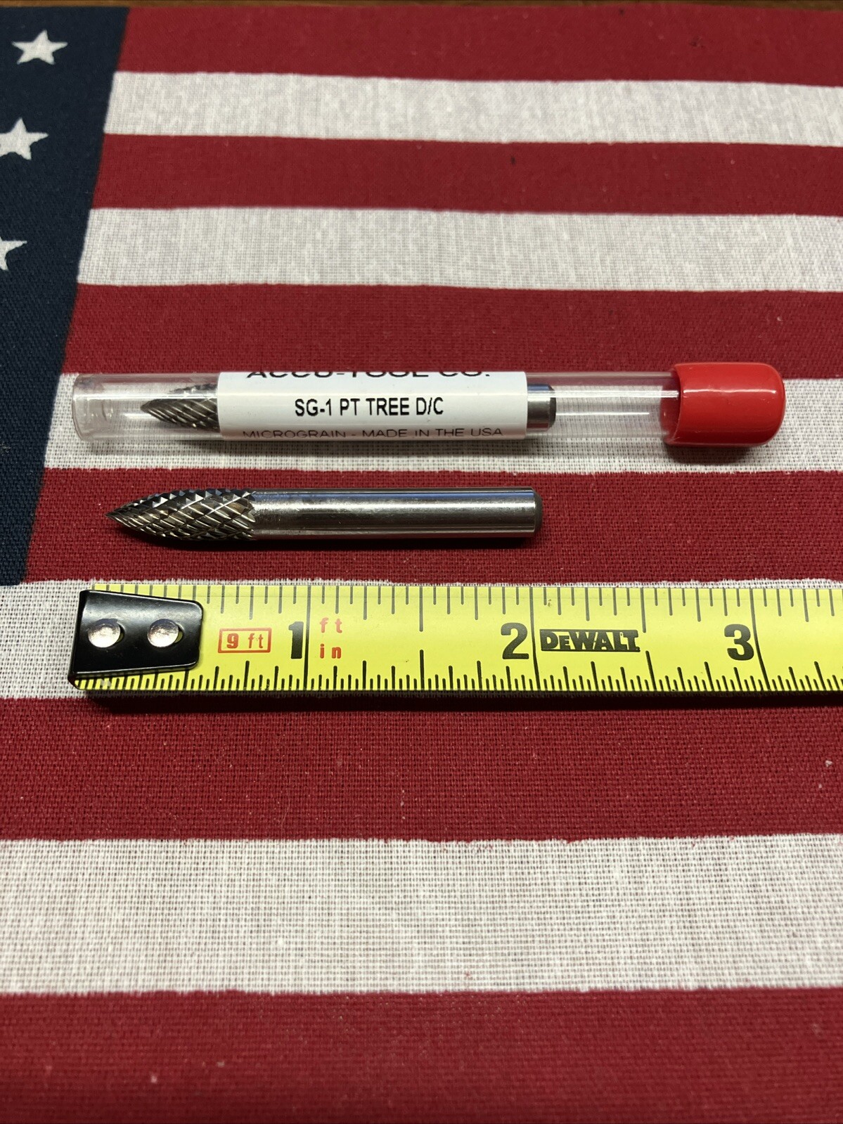 New SG-1 Accu-Tool Tree Shape Dbl Cut Carbide Burr USA!