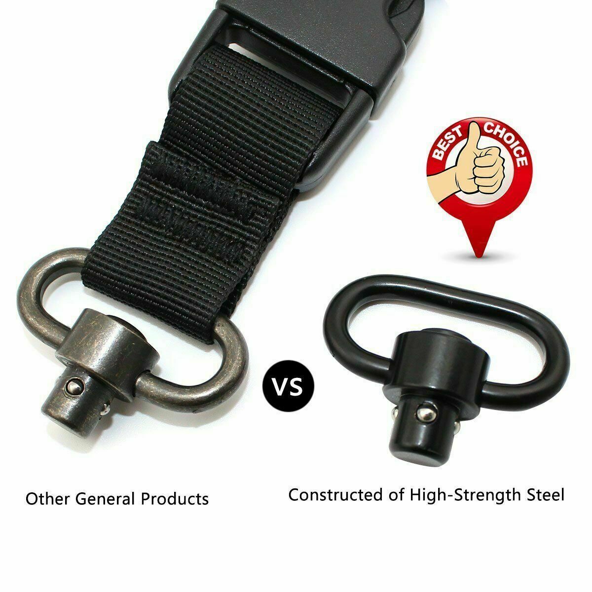 2Pcs Heavy Duty Flush Push Button 1.25" Quick Detach Rifle QD Sling Swivel Mount