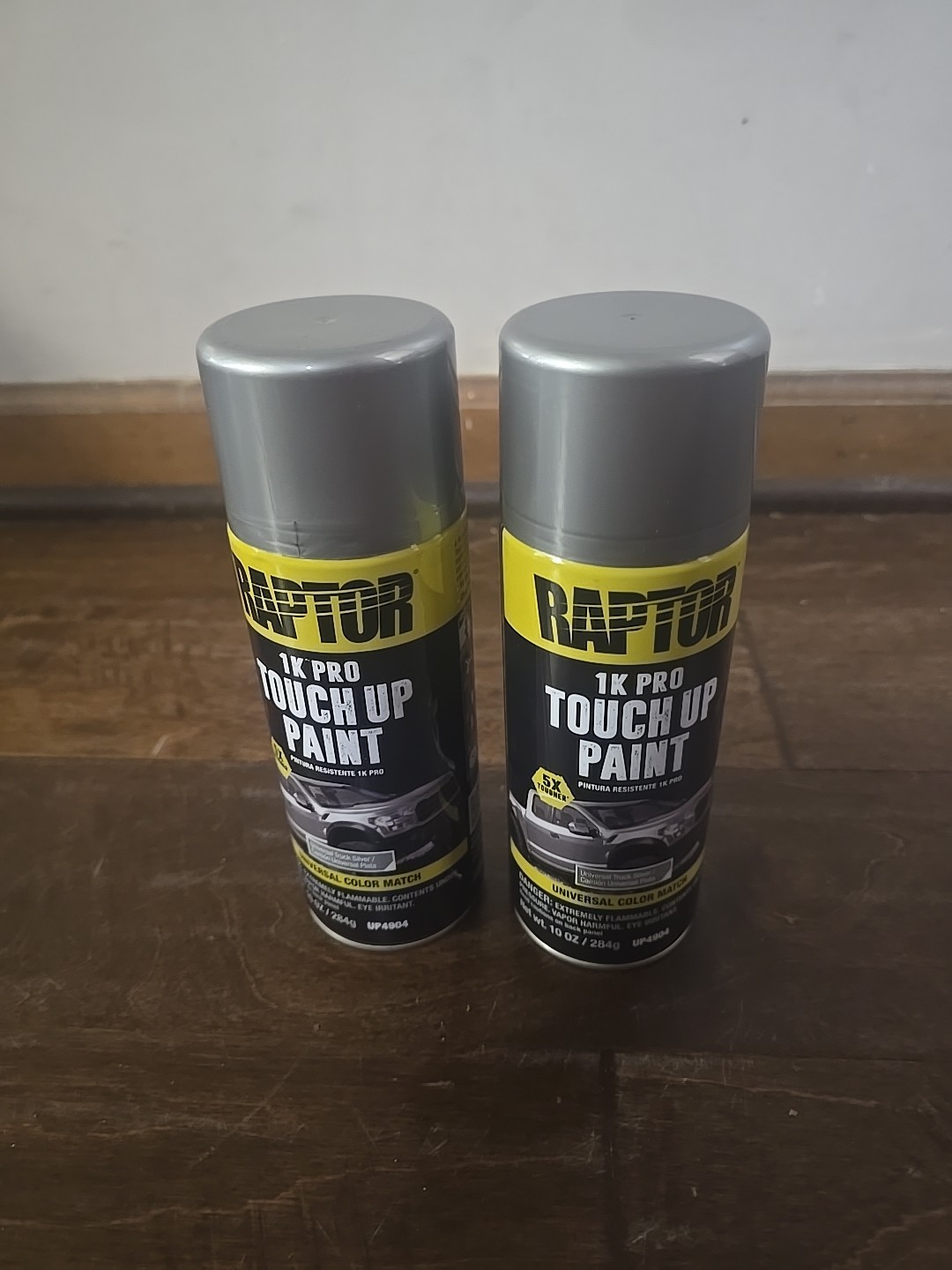2x Raptor 1K Pro Universal Truck Touch Up Paint Spray 10oz UP4904 Silver