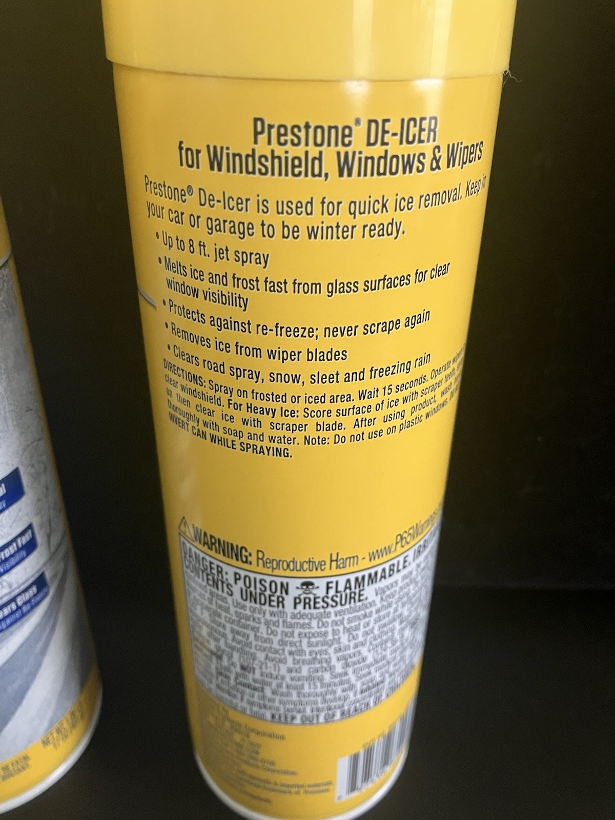 2 Pack-PRESTONE Windshield De-Icer-Spray Canister (17 oz.) Built In Ice Scraper