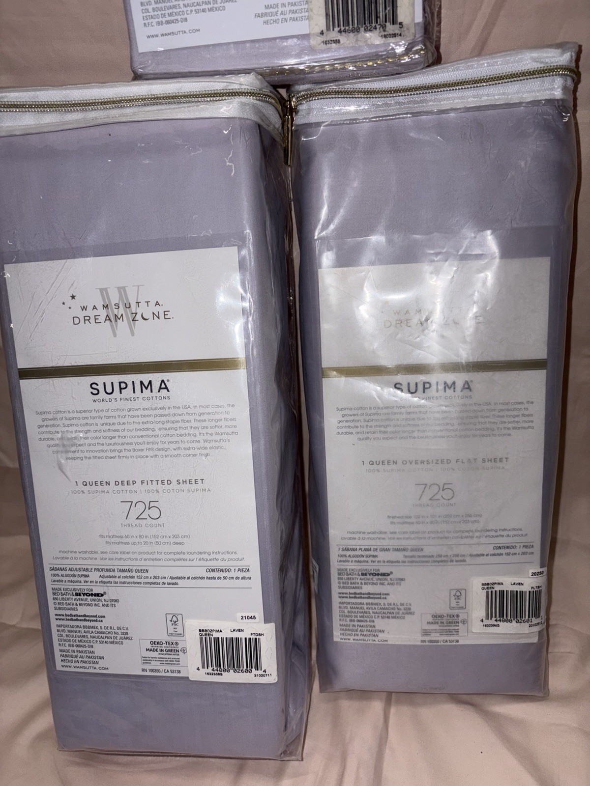 RARE BNWT WAMSUTTA DREAM ZONE 725 THREAD COUNT LAVENDER QUEEN SHEET SET