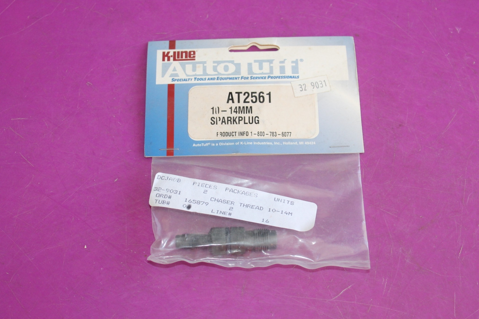 NOS K-Line Auto Tuff 10-14mm Spark Plug Thread Chaser Part AT2561. Rotary # 9031