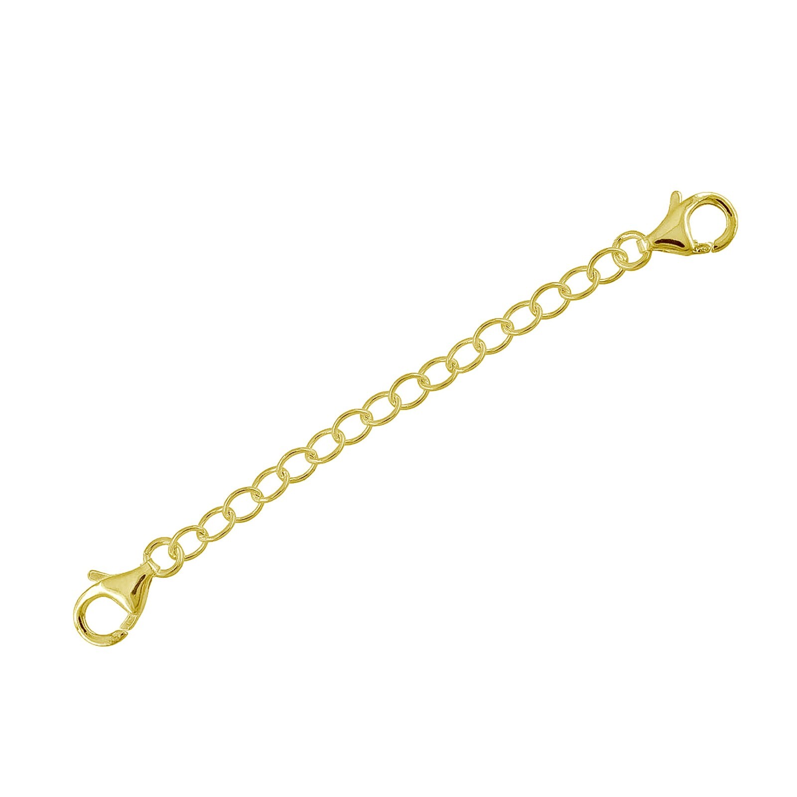 Gold Plated Sterling Silver Double Lobster Clasp Extender Connector 3" #97118