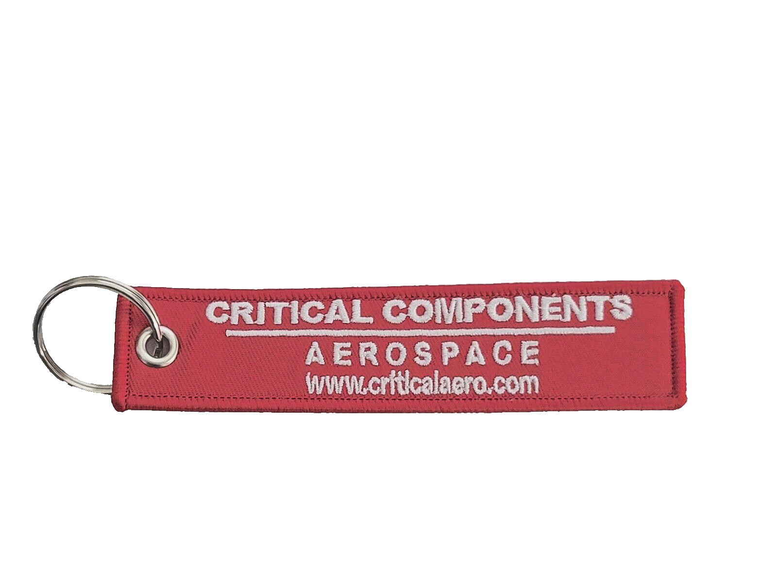 Critical Components Aerospace Red Flight Tag Keychain Military Embroidered
