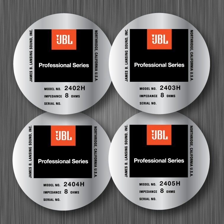 JBL 2350 2360 2402H 2405H 375 075 C44 C50 VINYL STICKER LABEL FOR RESTORATION
