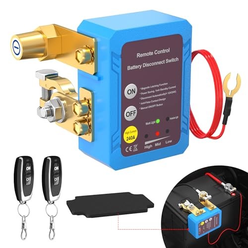 Remote Battery Disconnect Switch 12V 240A Kill Switch Side Installation