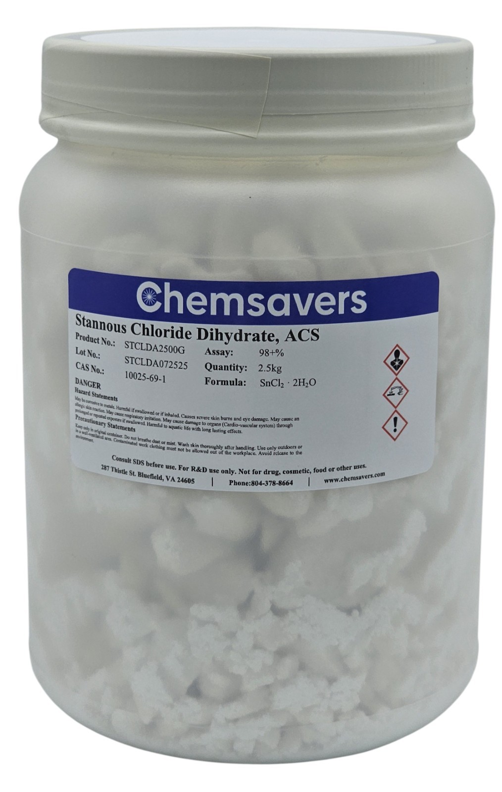 Stannous Chloride Dihydrate, ACS, 98+%, 2.5kg