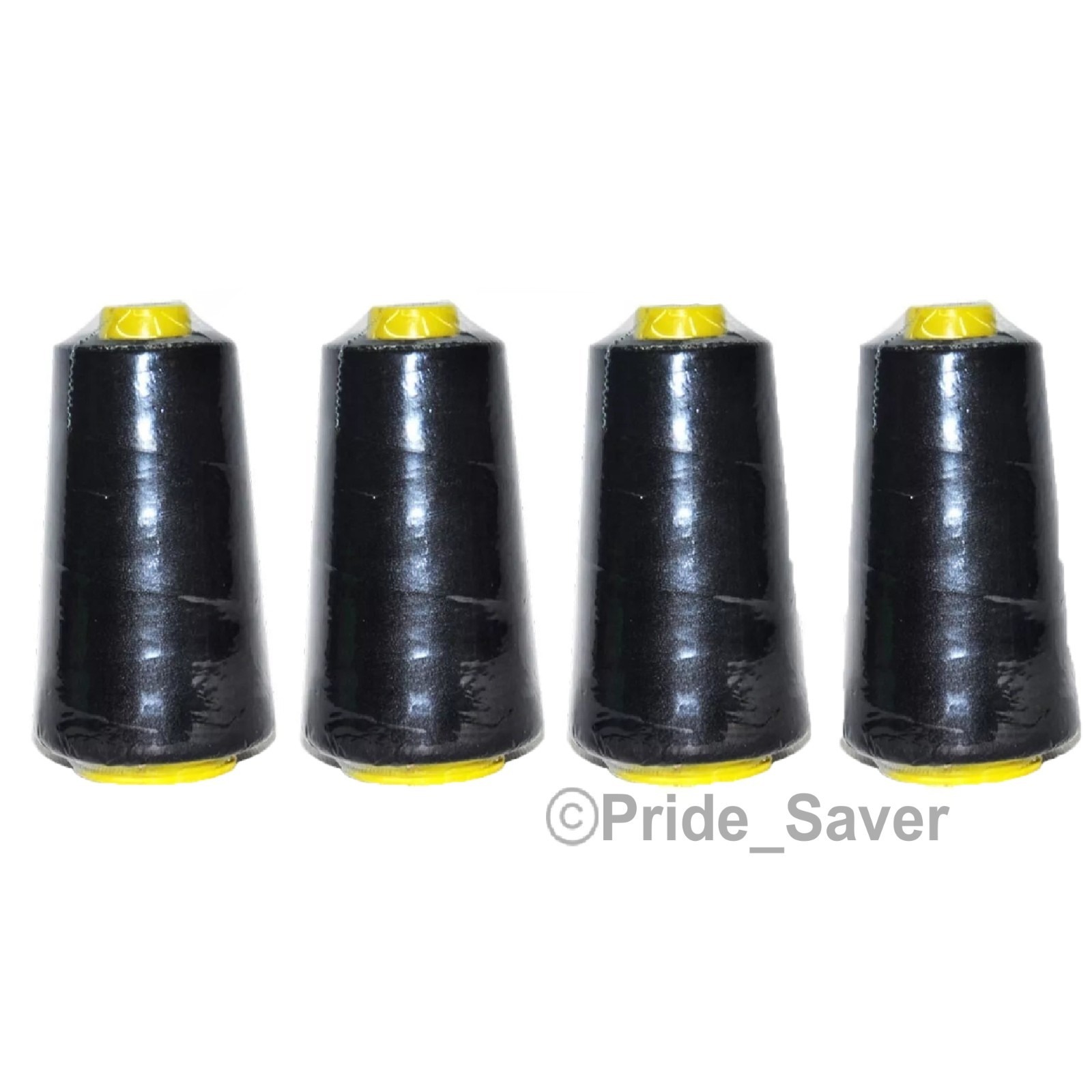 2500 Yard Each Spools BLACK Sewing Thread All Purpose 100% Polyester (4 Pack)