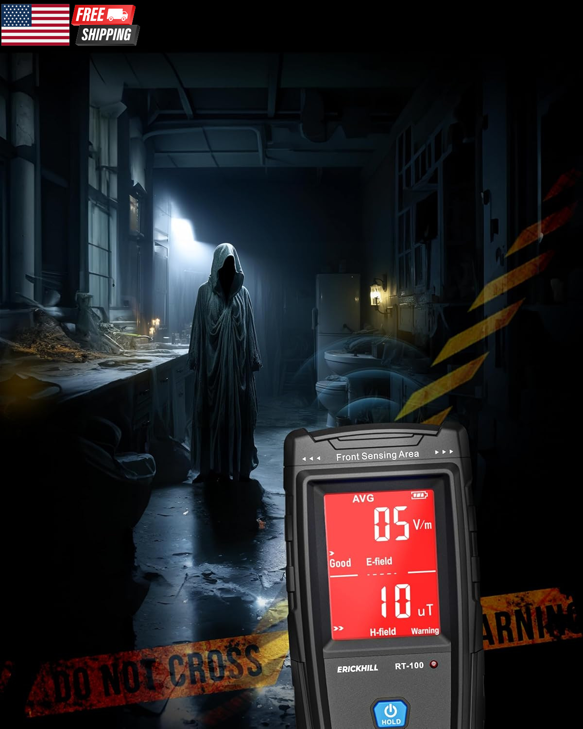 EMF Meter, Detects Electric and Magnetic Fields, Handheld Digital EMF Detector w