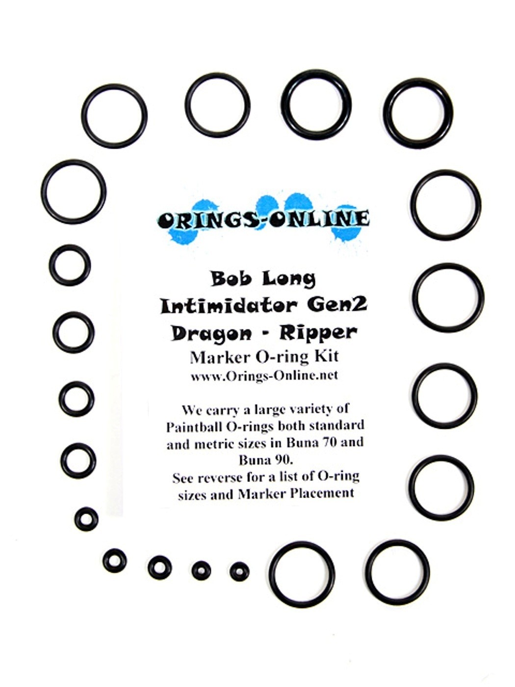 Bob Long Intimidator Gen2 Paintball O-ring Oring Kit x 2 rebuilds / kits