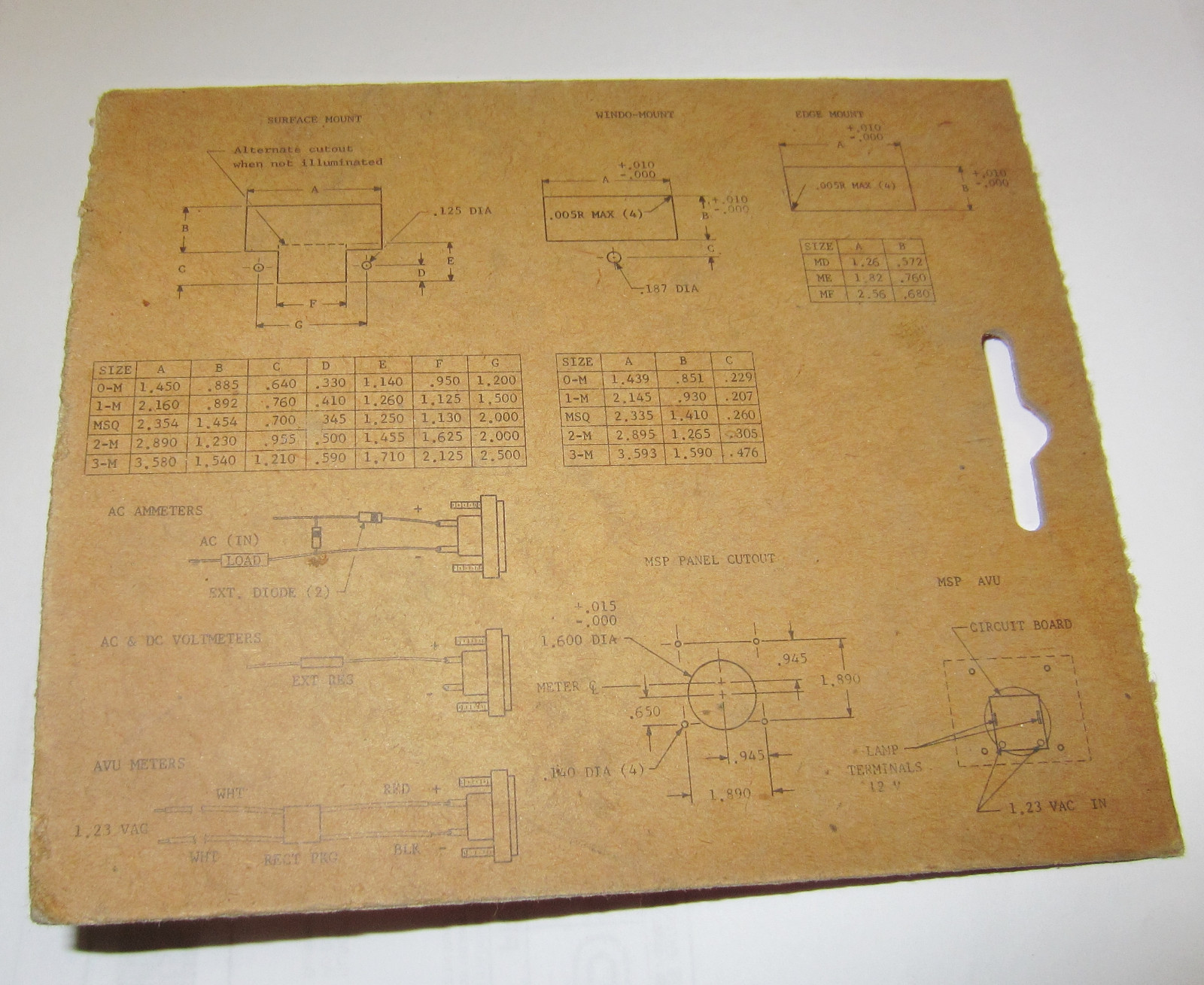 Modutec MSQ-AAA-005 MSQAAA005 MSQ AAA 005 Panel Amp Meter New Surplus / H10