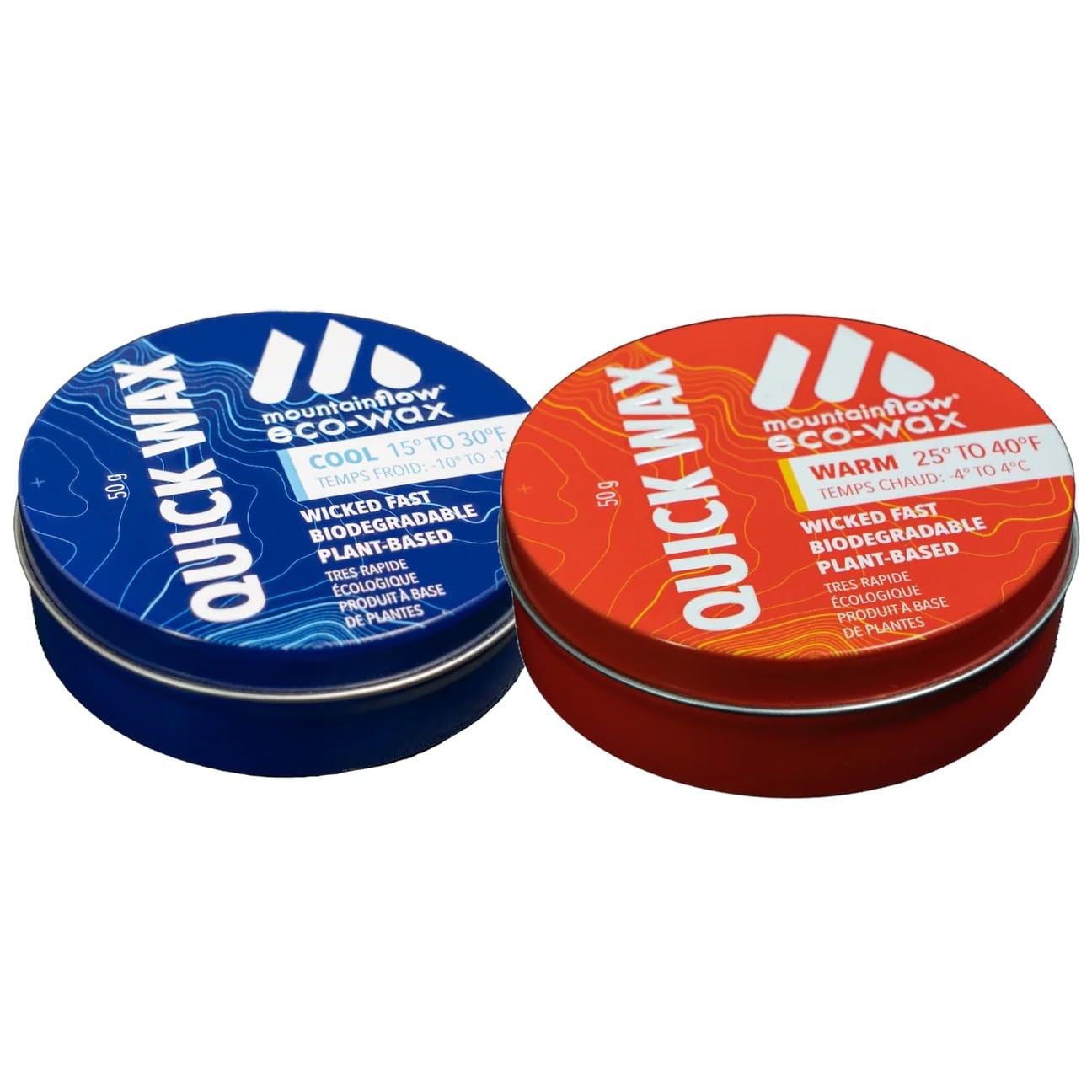 mountainFLOW Ski/Snowboard Hot Rub-On Wax Variety Pack 2oz Warm & Cool