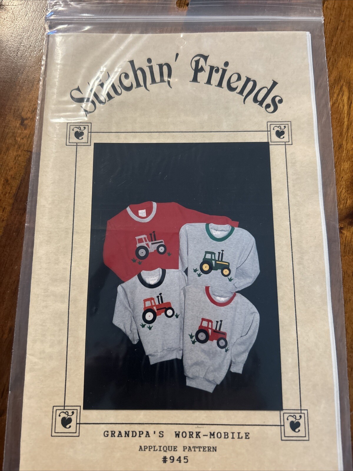 Grandpas Work Mobile Shirt/Sweater Pattern #945 Stitchin Friends Tractor New