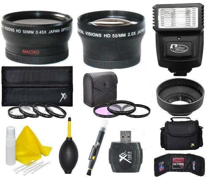 Deluxe Accessory Kit (Lens Flash Filters & More) For Canon EOS T7 SL3 SL2 250D +