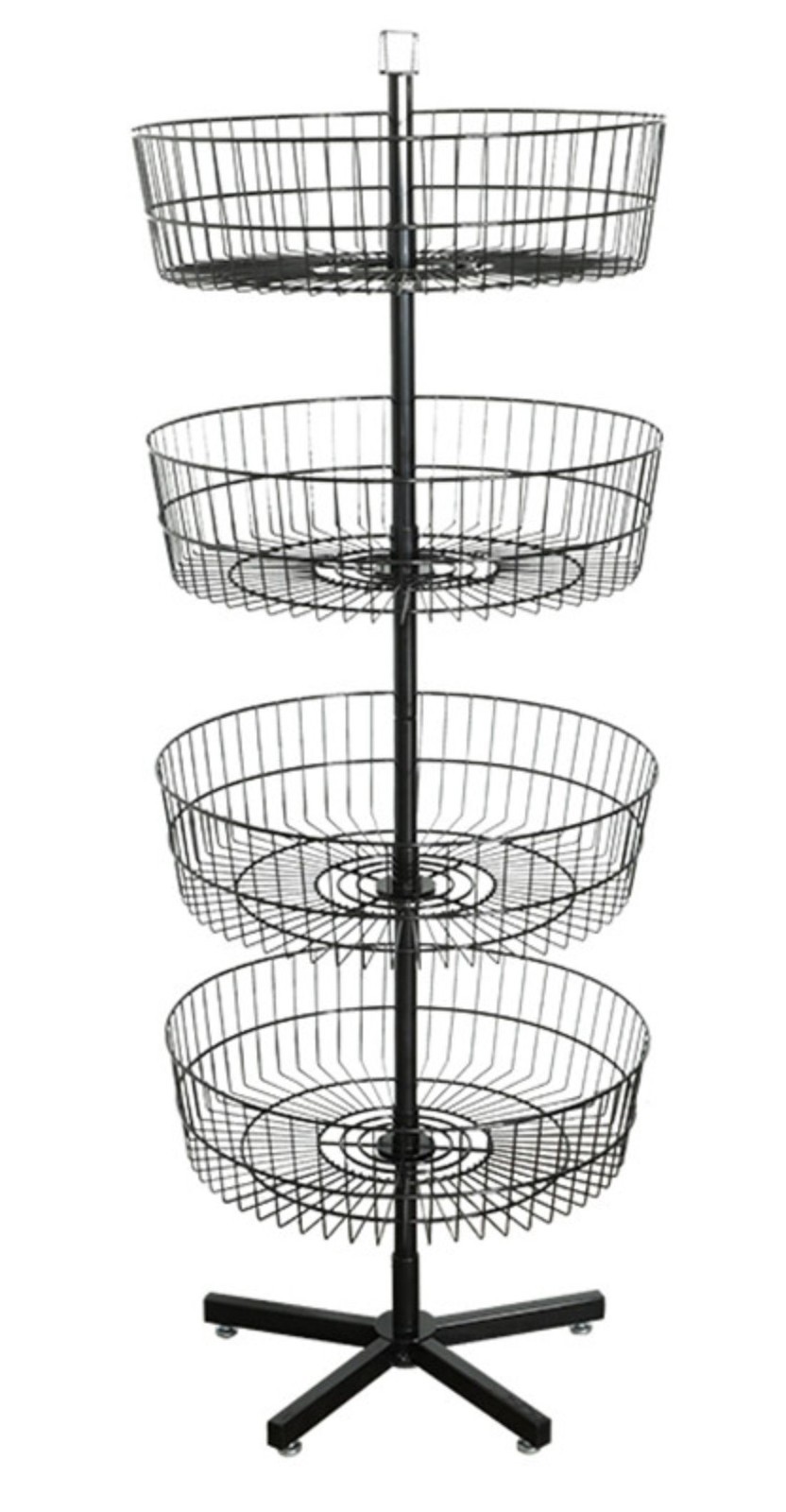 Black Four (4) Tier Basket Display Wire Floor Tier  Rack Dump Bin - BRAND NEW