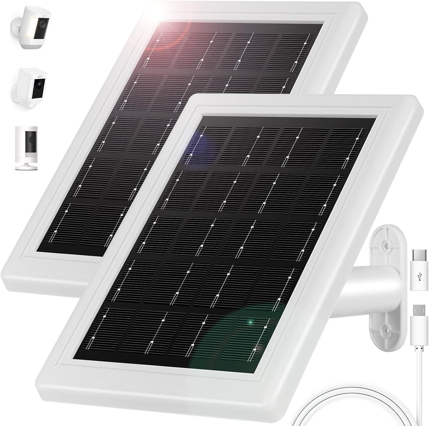 Ring Camera Solar Panel Charger, 5V 3.5W Solar Charger Compatible with Ring Spot
