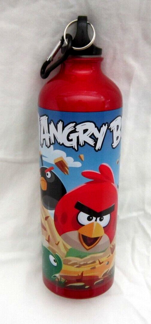 Unisex Adult Angry Birds 26 oz Aluminum Water Bottle with Caribiner-Brand New!