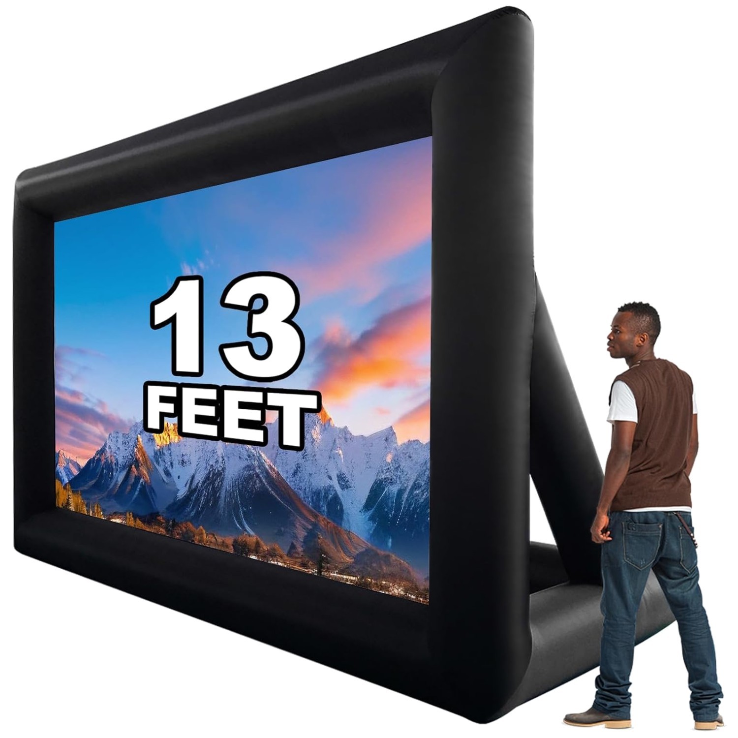 Outdoor Inflatable Movie Screen 13ft with Electric Blower