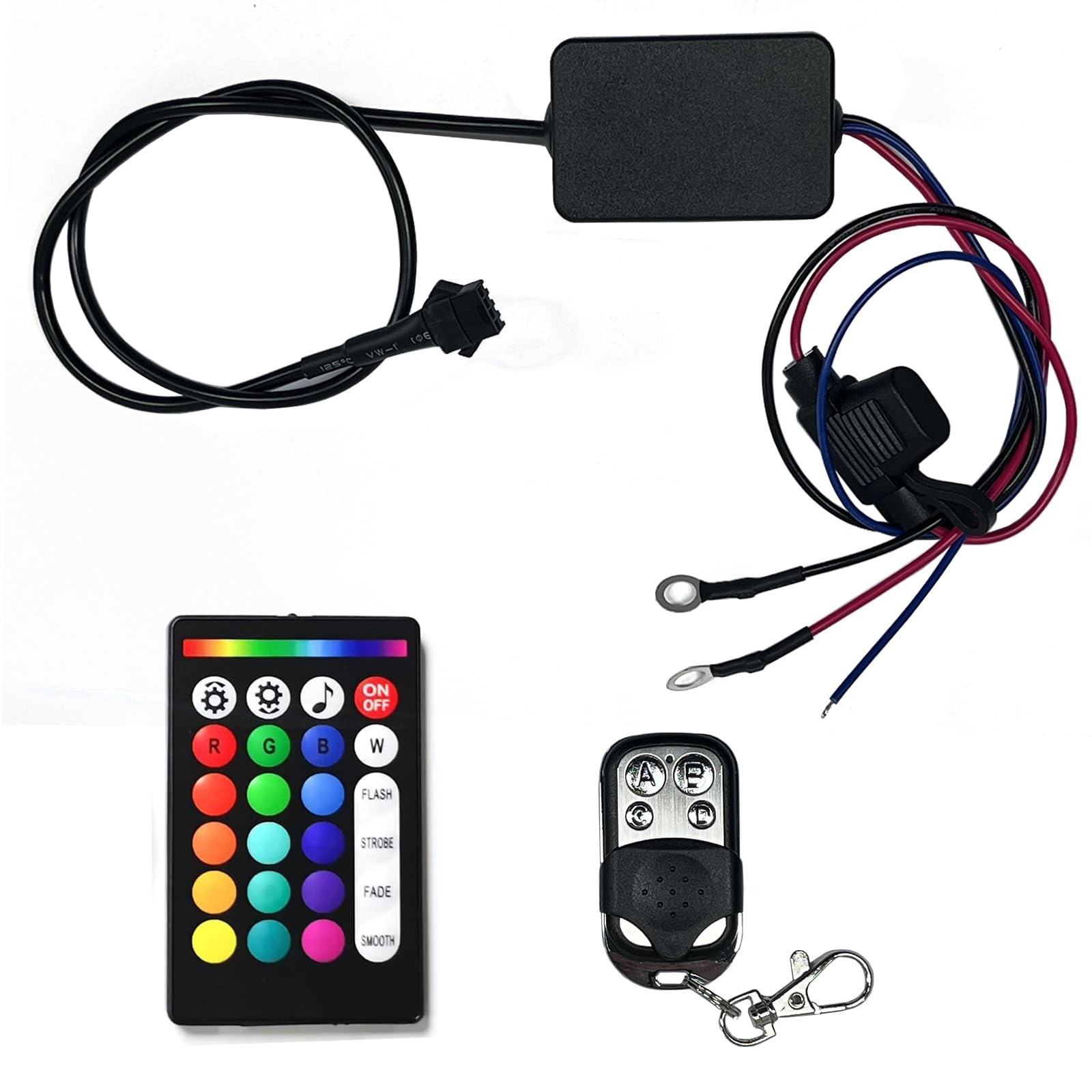 18 Kinds of Color Dual Remote RGB Music Controller for Motorcycle LED Accent ...