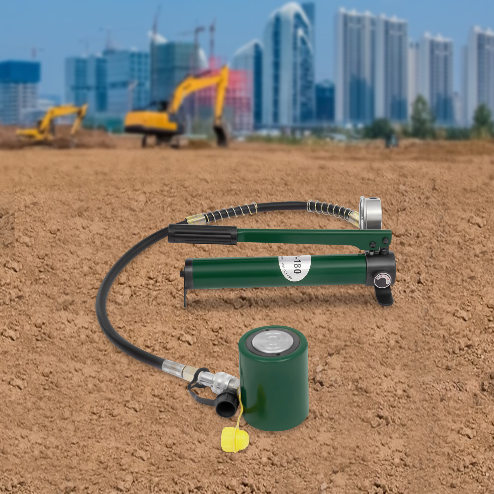 Green Hydraulic Cylinder Jack Portable 20T Hydraulic Jack with Hand Pump CP-180
