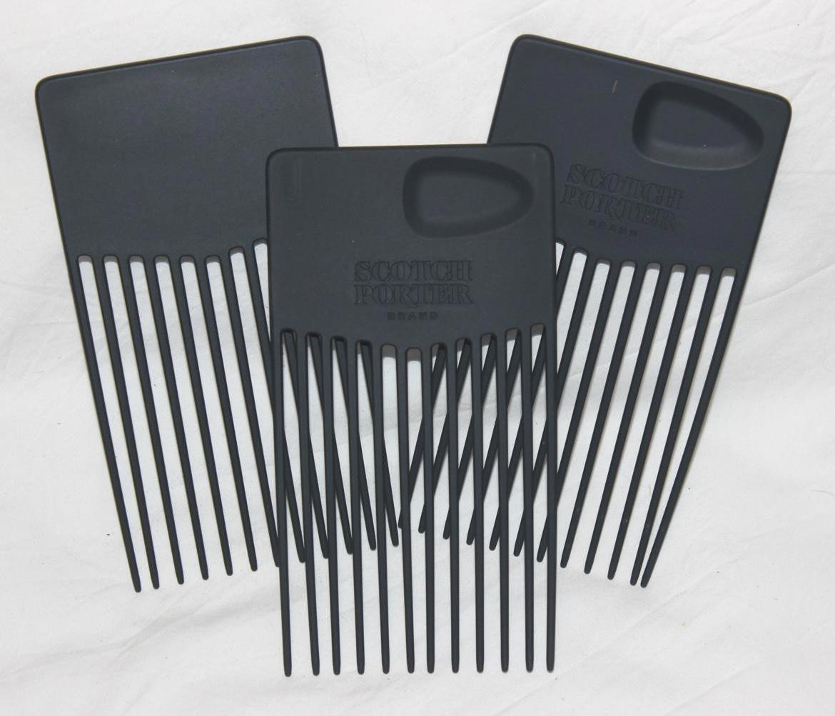 LOT OF 3 SCOTCH PORTER BRAND DETANGLING CURLING PICKS FOR TEXTURED CURLY HAIR