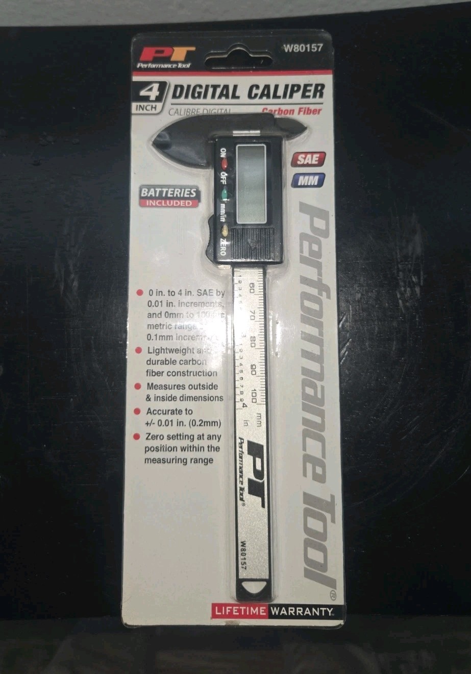 4" Digital Caliper Lightweight & Carbon Fiber Construction *SAE & Metric* W80157