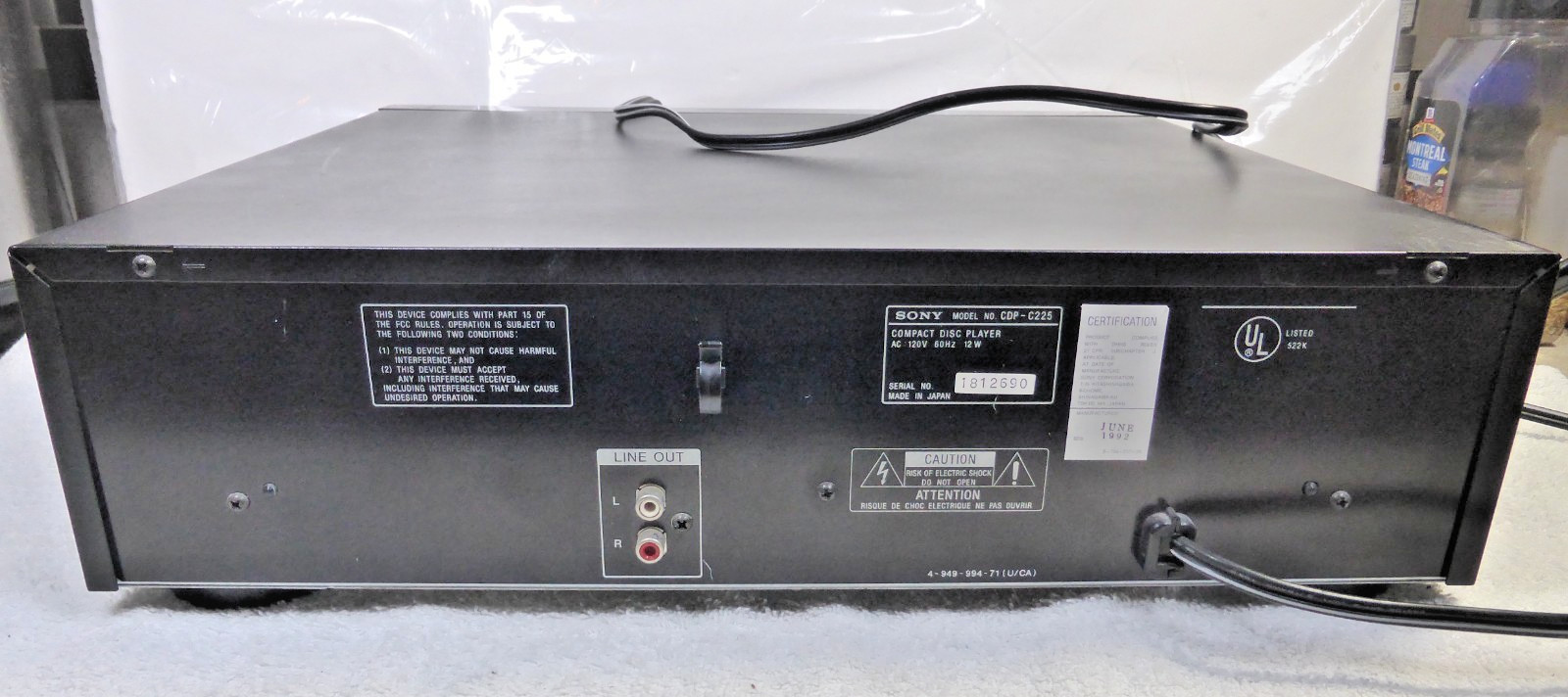 SONY CDP-C225 5-Disc CD Compact Disc Player Carousel Changer Tested