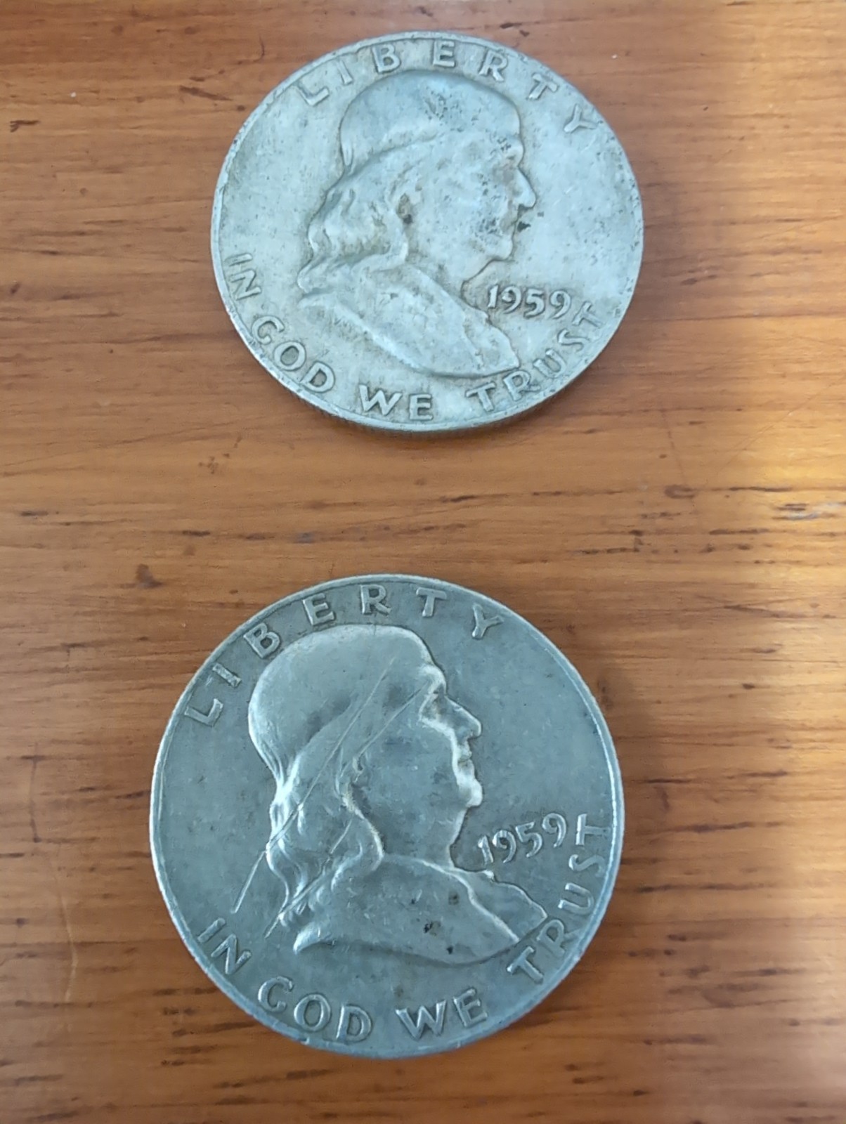 1959 D ben franklin half dollars (2)