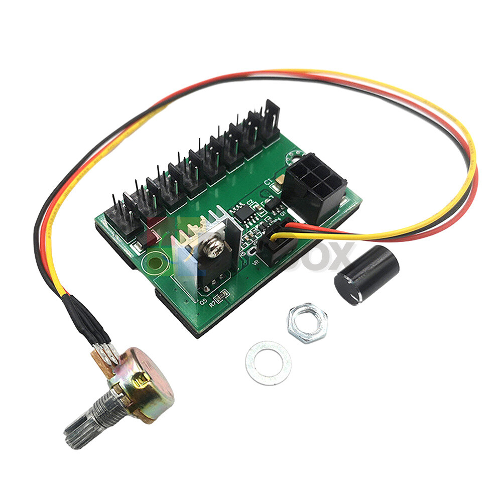 4/8 Way High Power Fan Governor Chassis Case Fan Speed Controller 6-Pin 12V New