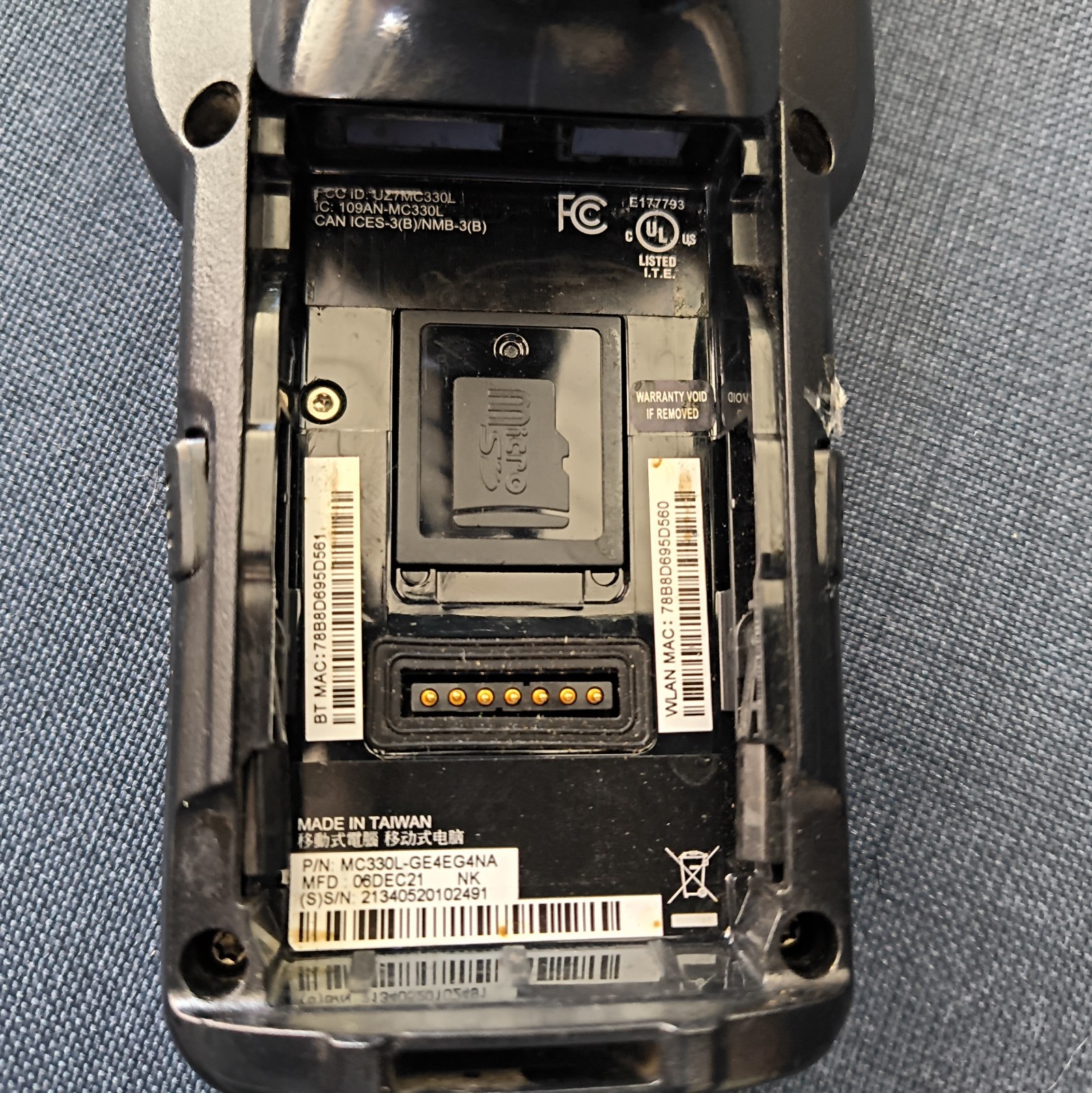 Zebra MC330L Mobile Computer Scanner Main Unit With Battery NEEDS REPROGRAM b