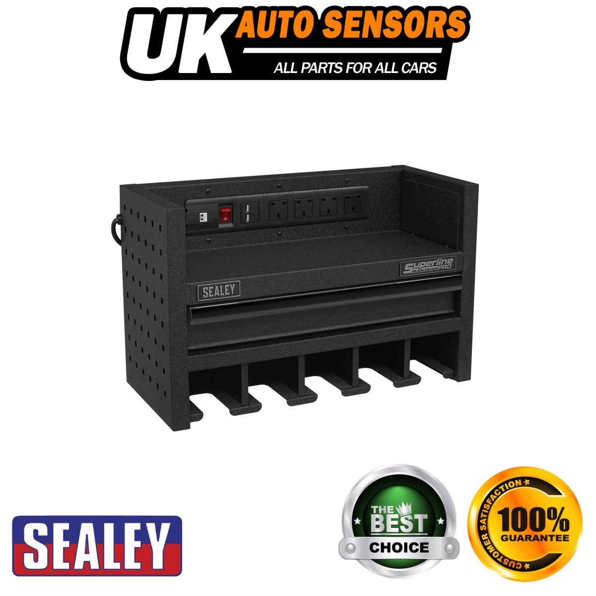 Sealey Superline PRO� Power Tool Storage Rack with Drawer & Power Strip AP22SRBE